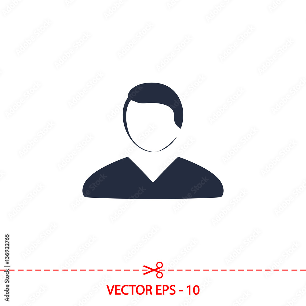 man icon, vector illustration. Flat design style man icon, vector illustration. Flat design style
