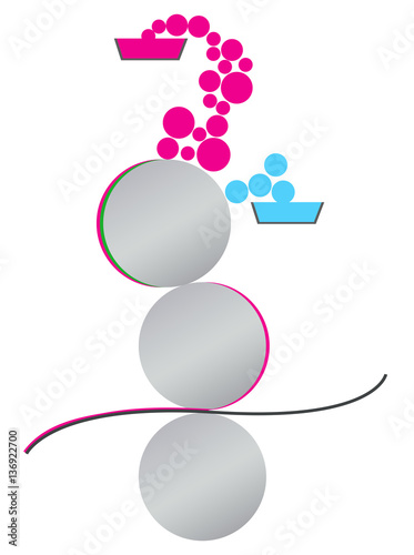 Printing machine - offset printing press and detail of printing unit