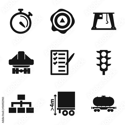 Set of 9 Logistic filled icons