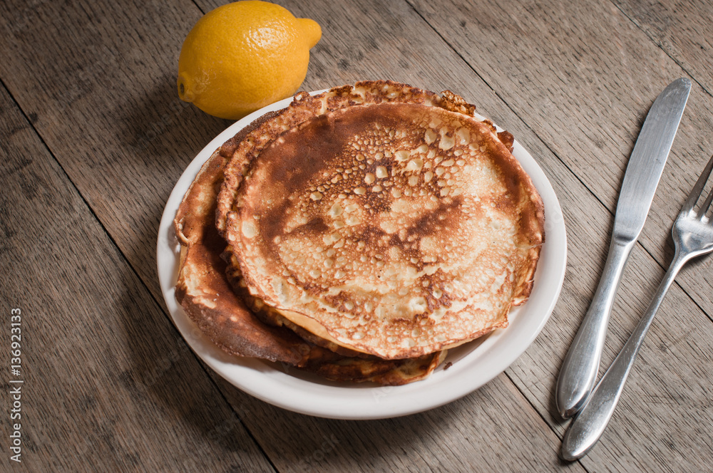 crepes with a sugar and lemon topping crepes with a sugar and lemon topping
