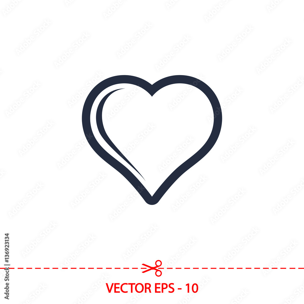 Heart Icon, vector illustration. Flat design style Heart Icon, vector illustration. Flat design style