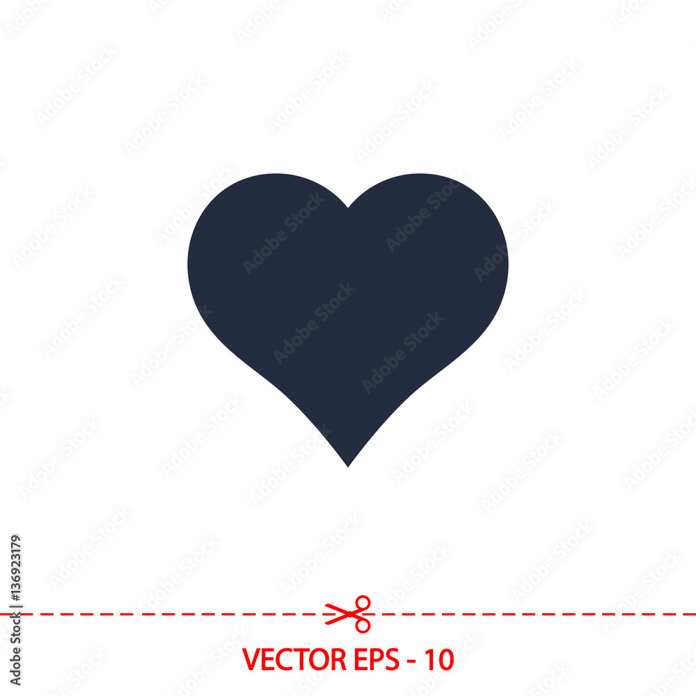 Heart Icon, vector illustration. Flat design style Heart Icon, vector illustration. Flat design style