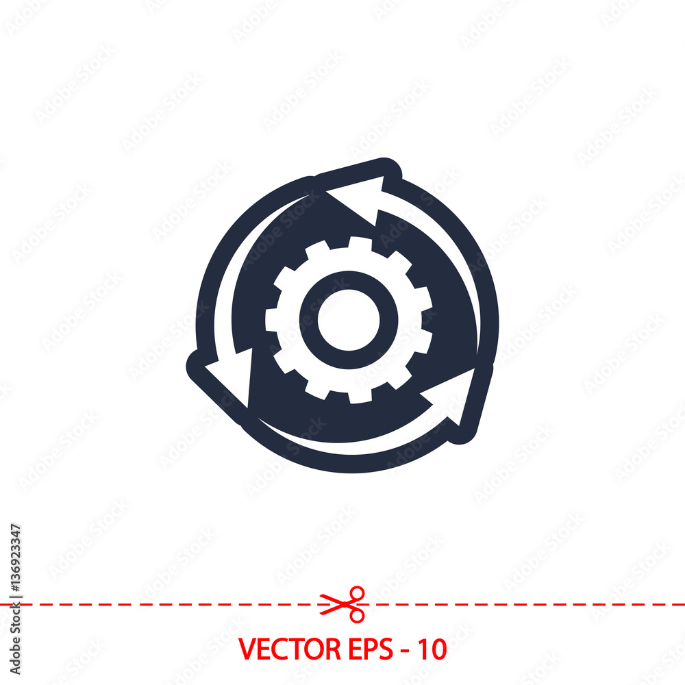 setting parameters, circular arrows icon, vector illustration. Flat design style setting parameters, circular arrows icon, vector illustration. Flat design style
