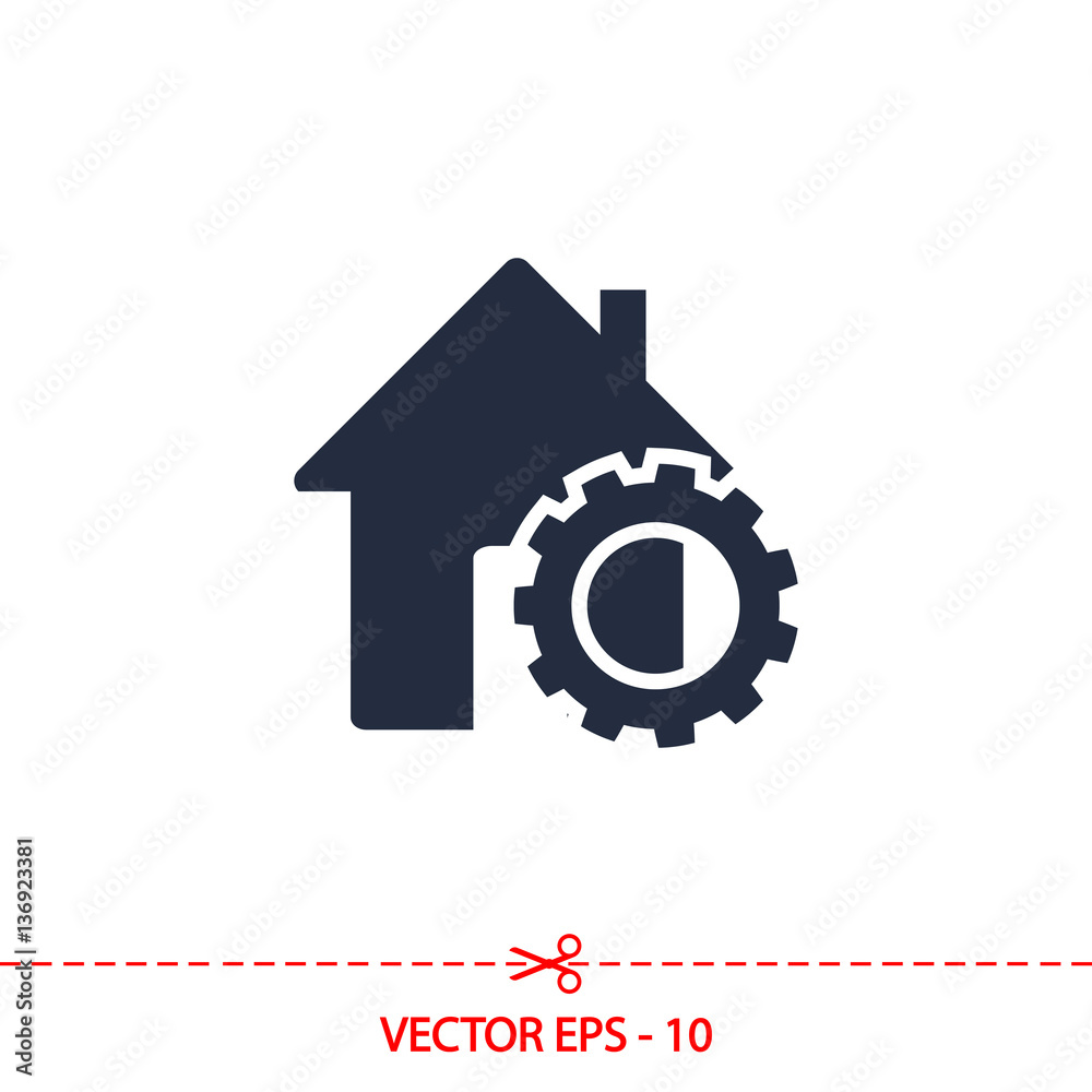 setting parameters, house icon, vector illustration. Flat design style setting parameters, house icon, vector illustration. Flat design style