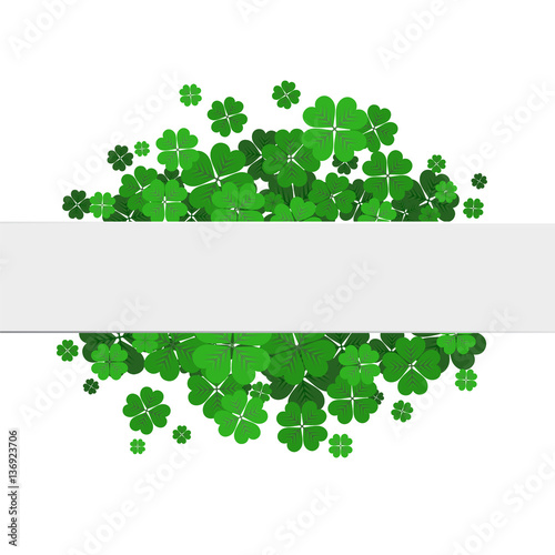 Saint Patrick s day vector frame with green shamrock