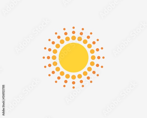 Sun symbol design . Solar energy company sign.
