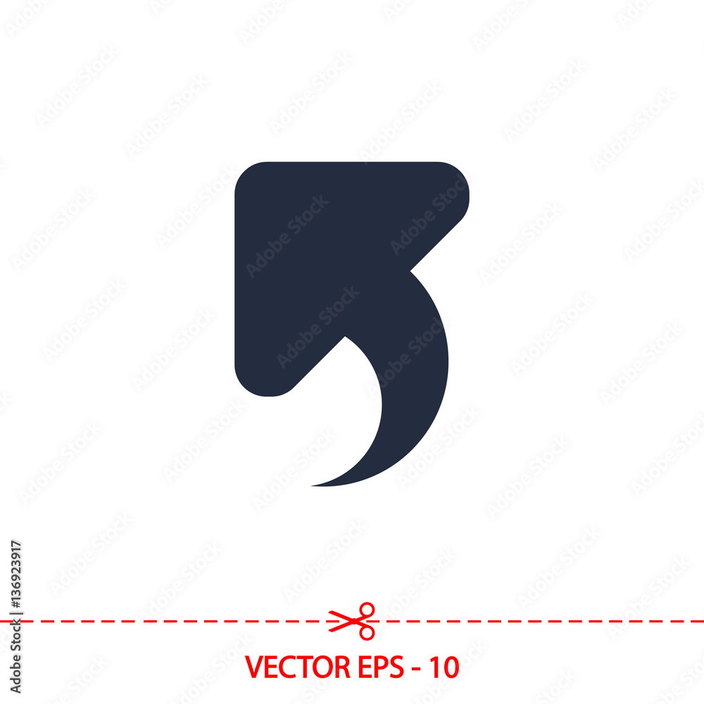 Fototapeta premium Undo icon, vector illustration. Flat design style