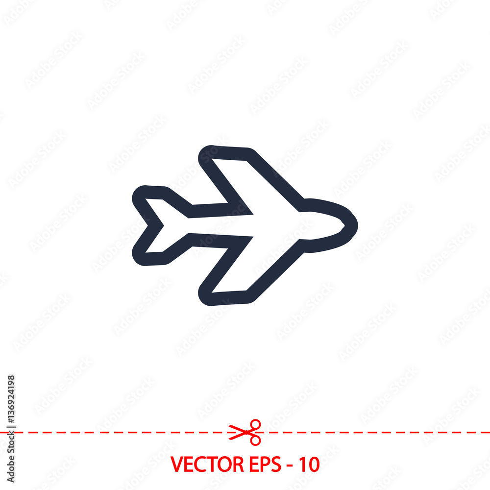 Airplane icon, vector illustration. Flat design style Airplane icon, vector illustration. Flat design style