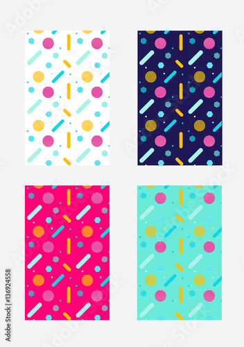 Covers with flat geometric pattern.