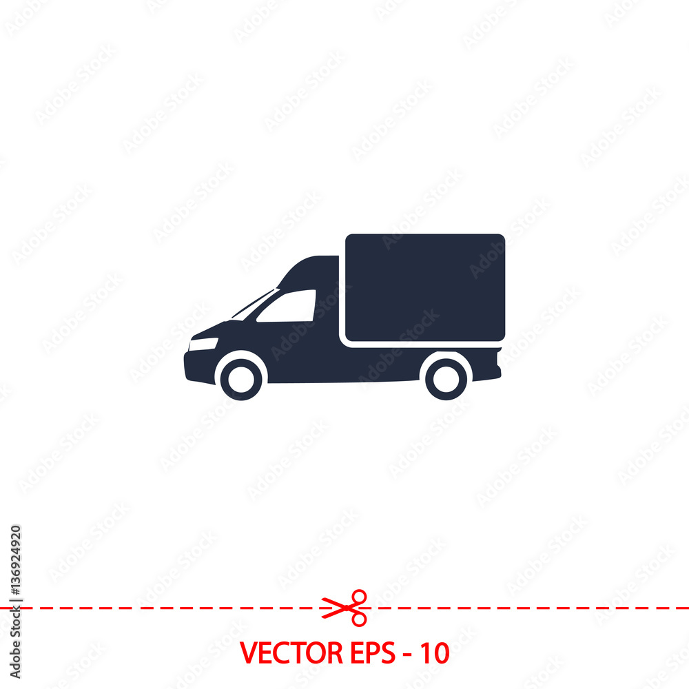 Truck icon, vector illustration. Flat design style