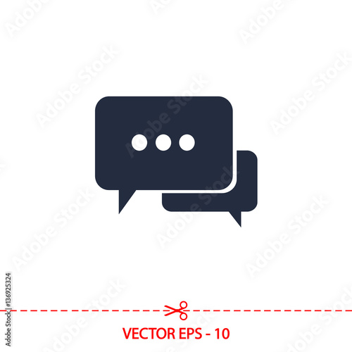 Speech bubbles icon. vector illustration with soft shadow on a gray background