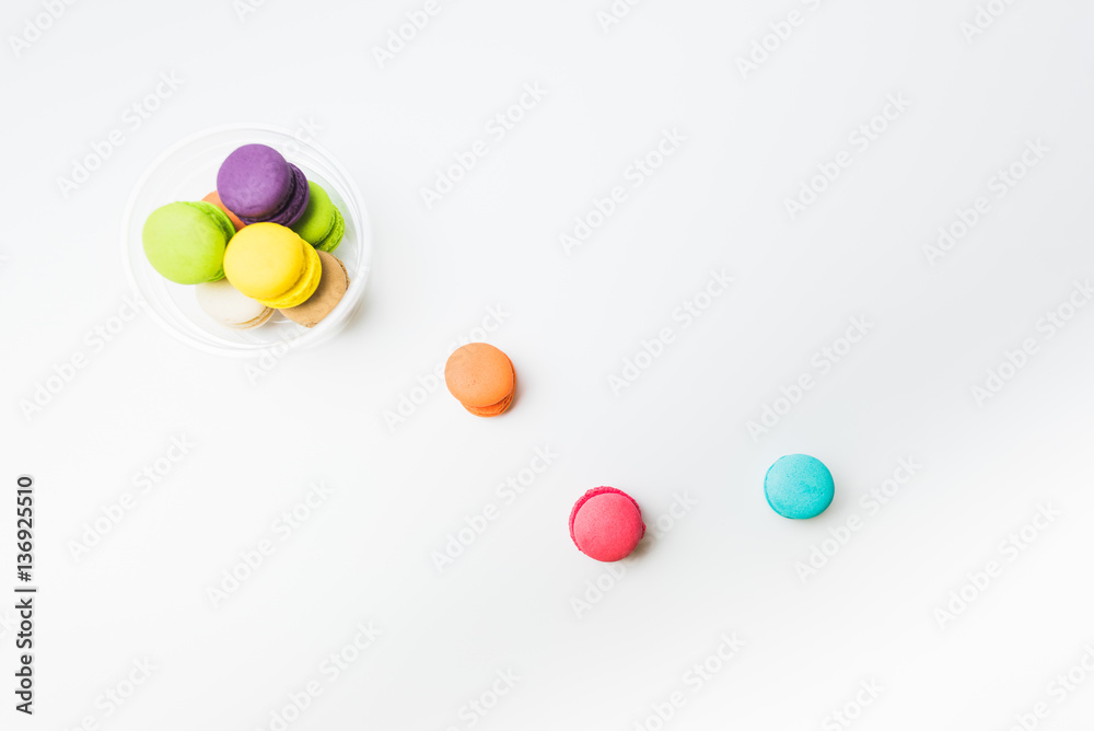 Tasty colorful macaroon on a white background (macaron, macarons, macaroon) Tasty colorful macaroon on a white background (macaron, macarons, macaroon)