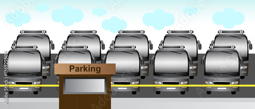 buses in the parking lot