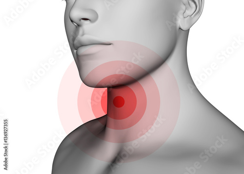 Konstfotografi Sore Throat Concept - 3D