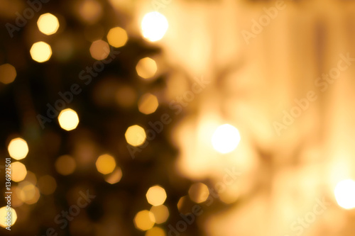 Celebratory background./Beautiful Rasfokus lights of Christmas garlands. © YEVHENII