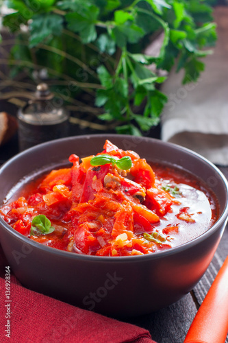 Chakhokhbili - chicken stewed with tomatoes and onions. Georgian national dish