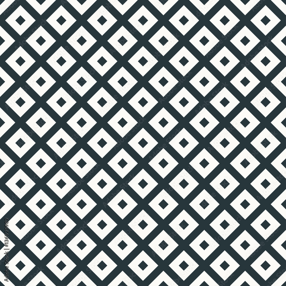 skewed seamless monochrome geometric pattern of squares.