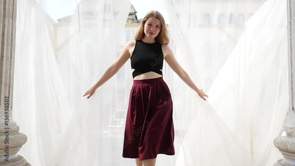 Young beautiful woman walking in Venice Young beautiful woman walking in Venice