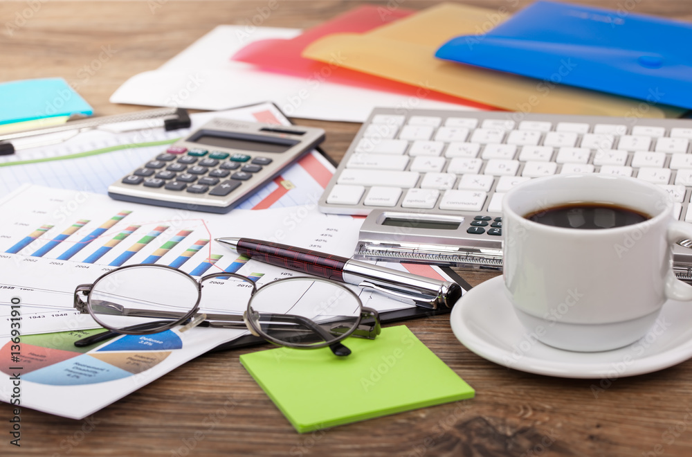 Business Objects in the office on the table Business Objects in the office on the table