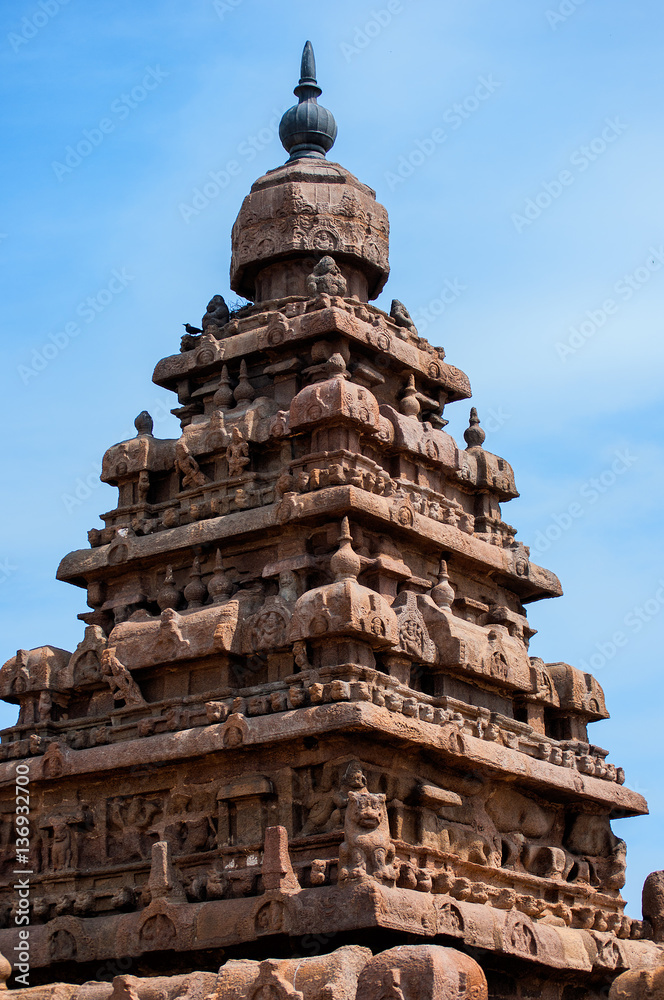 Detail in Shore Temple, Mahabalipuram, India