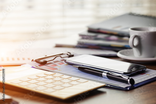 Business Objects in the office on the table