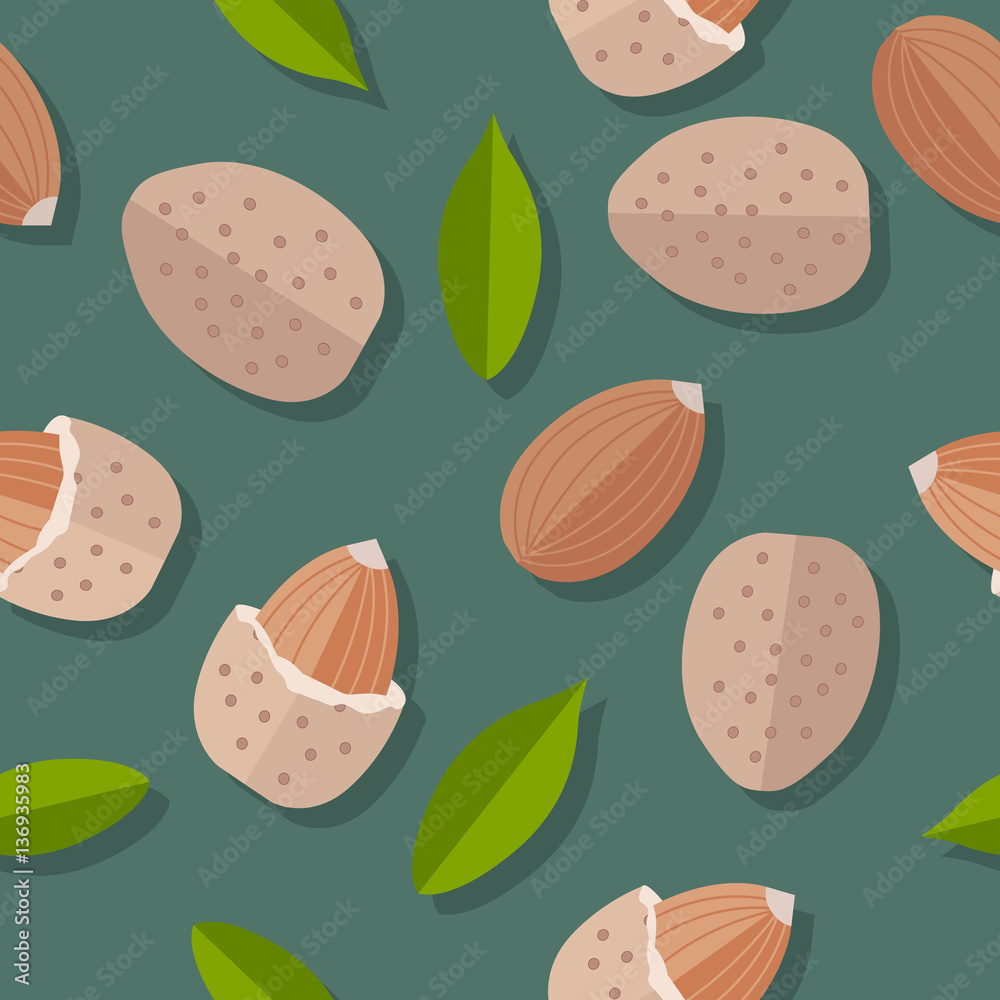 Almond Nuts Seamless Pattern Almond Nuts Seamless Pattern