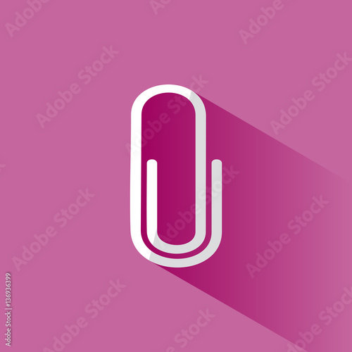 Clip icon with shade on pink background