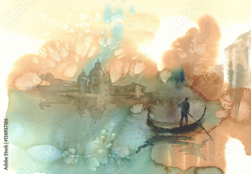 sketch of Venice watercolor