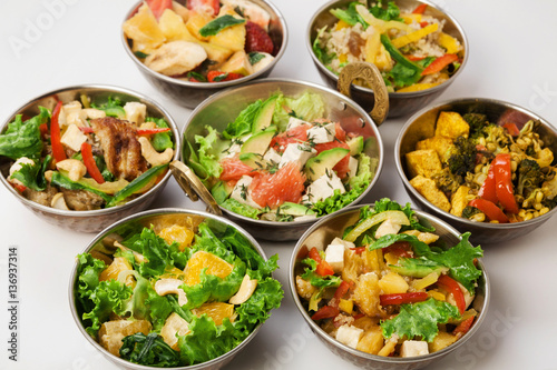 Vegan and vegetarian indian cuisine salads