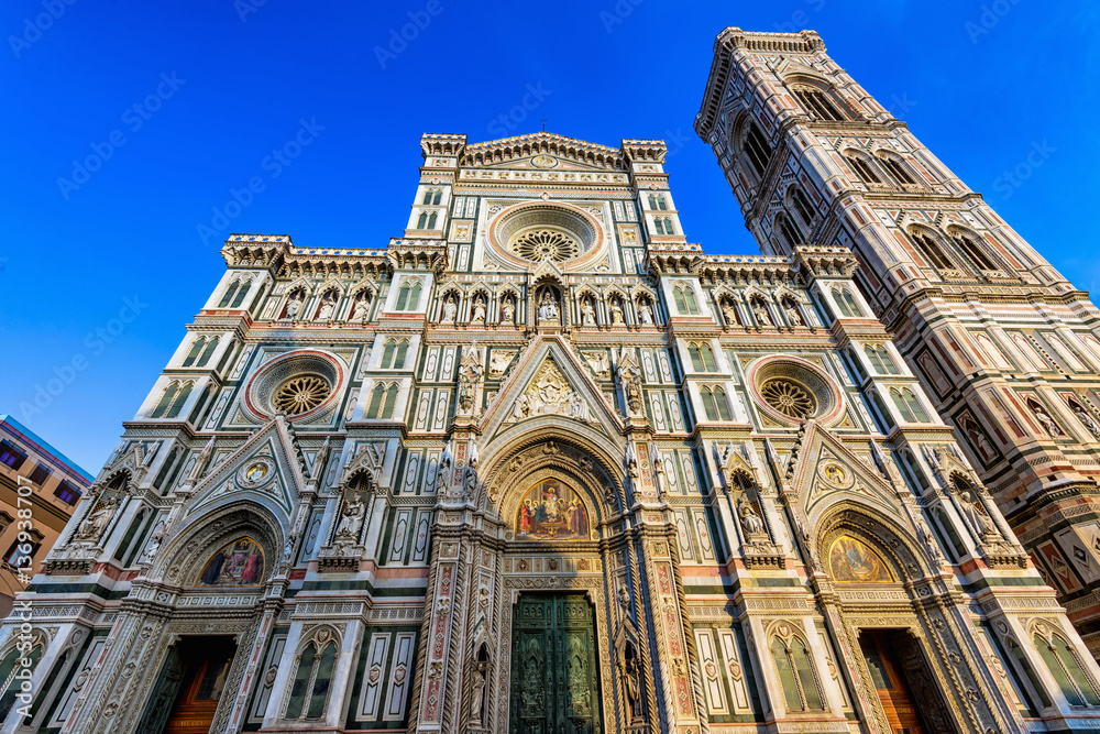 Florence Cathedral of Saint Mary of the Flower, Florence Duomo (Duomo di Firenze) and and Giotto s Campanile of the Florence Cathedral in Florence, Italy