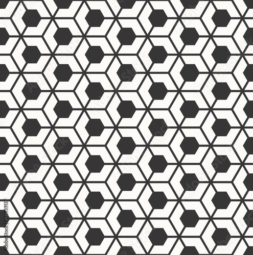 monochrome seamless hexagonal grid pattern.