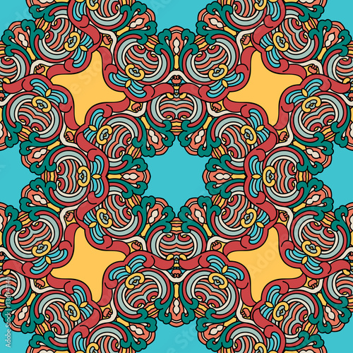 Seamless pattern ethnic style. Vintage decorative texture. Indian, arabic motive.
