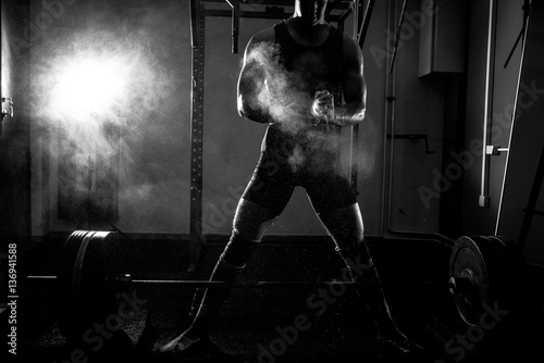 Preparing for deadlift exercise