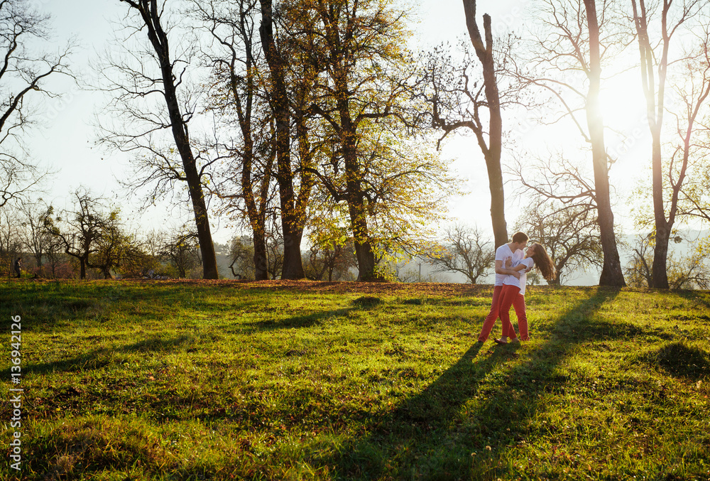 Fototapeta premium Couple in love are as a ray of sun