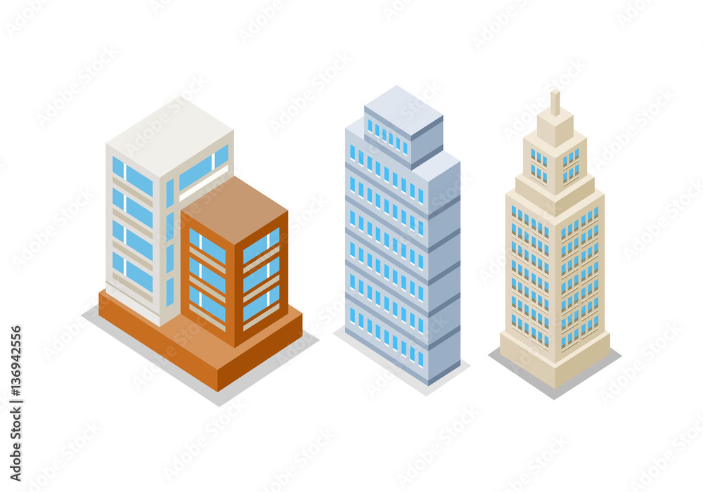 Set of Modern Apartment Buildings