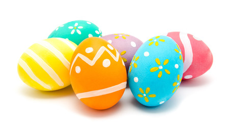 Perfect colorful handmade easter eggs isolated