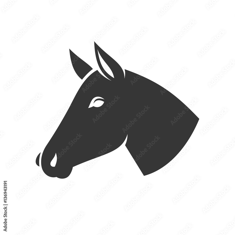 Horse Head Icon Logo. Vector
