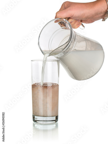 glass of smoothie isolated on white