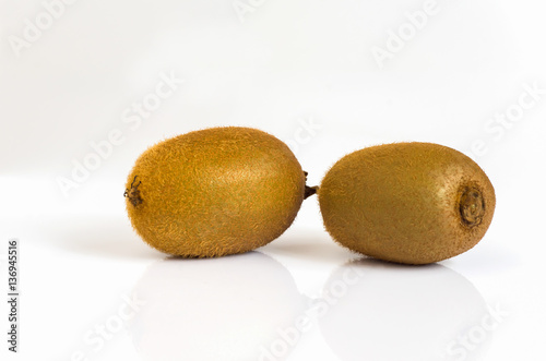 kiwi fruit two on white background photo