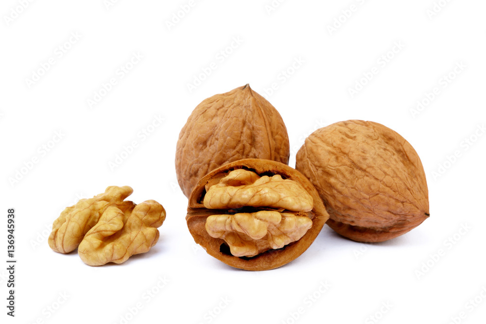 walnuts in shell isolated on white background walnuts in shell isolated on white background