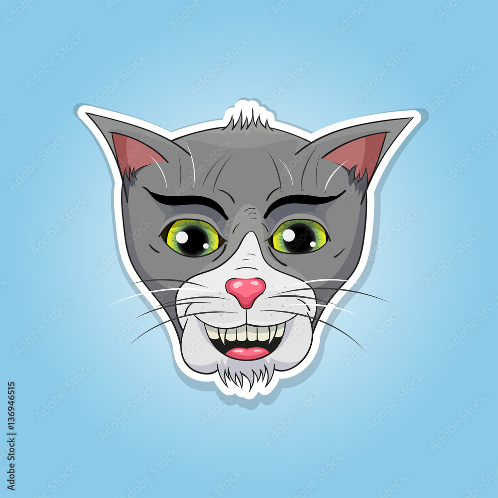 cat head sticker cat head sticker