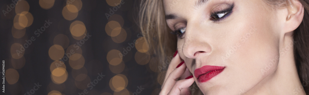 Attractive woman in full make-up