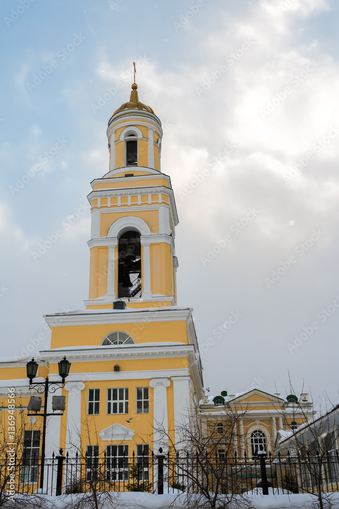The bell tower of Church of St. Nicholas in Ekaterinburg, Russia