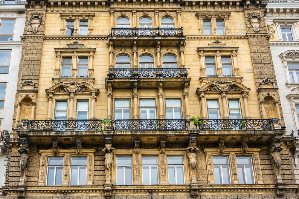Viennese architecture: old dwelling house in Vienna, Austria. Viennese architecture: old dwelling house in Vienna, Austria.