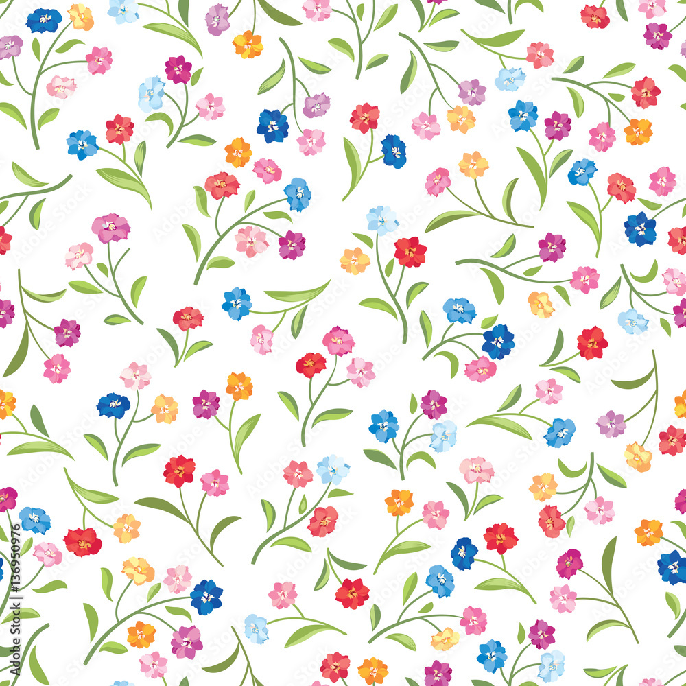 Fototapeta Floral pattern. Flower seamless background. Flourish ornamental nature texture