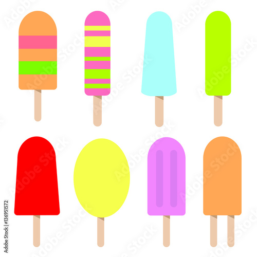 Popsicles isolated vector set