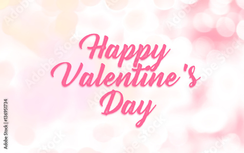 "Happy Valentine's Day" TEXT on pink background © chaln