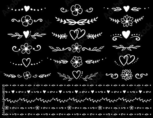 Fototapeta Naklejka Na Ścianę i Meble -  set of floral dividers