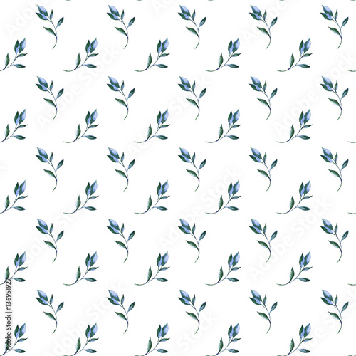 Watercolor plants. Nature seamless pattern. Spring or summer background