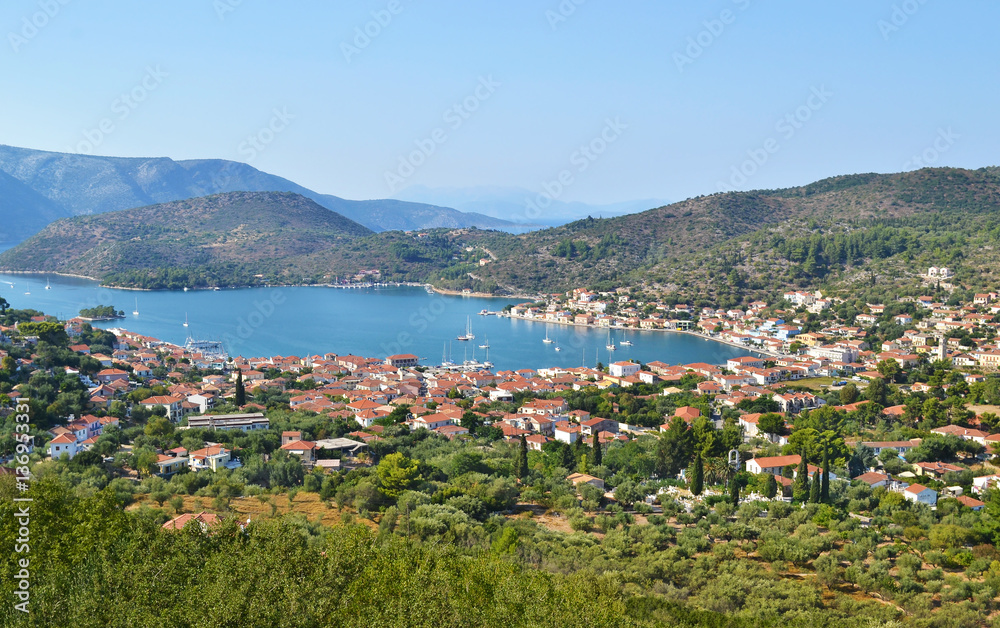 landscape of Vathy Ithaca Ionian islands Greece